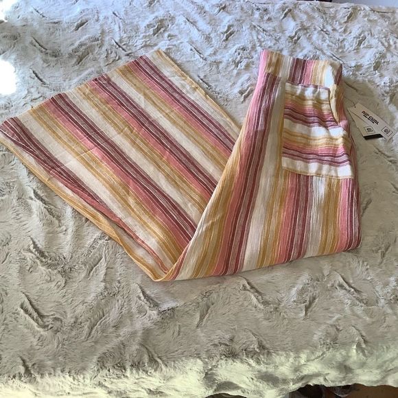 Nwt Rip Curl High Waist Wide Leg Striped Pants Size Large - Picture 4 of 16